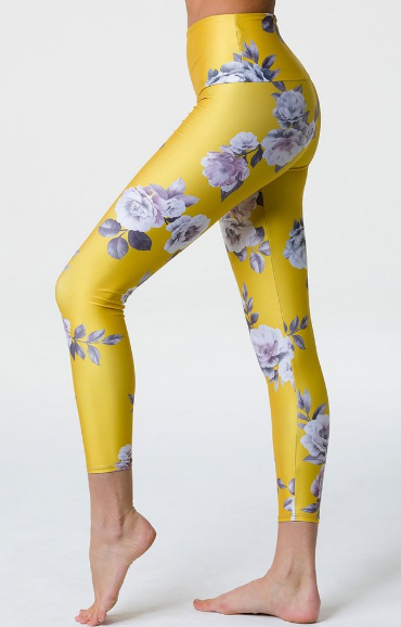 Image Title Onzie High Basic Midi Leggings - Golden Floral
